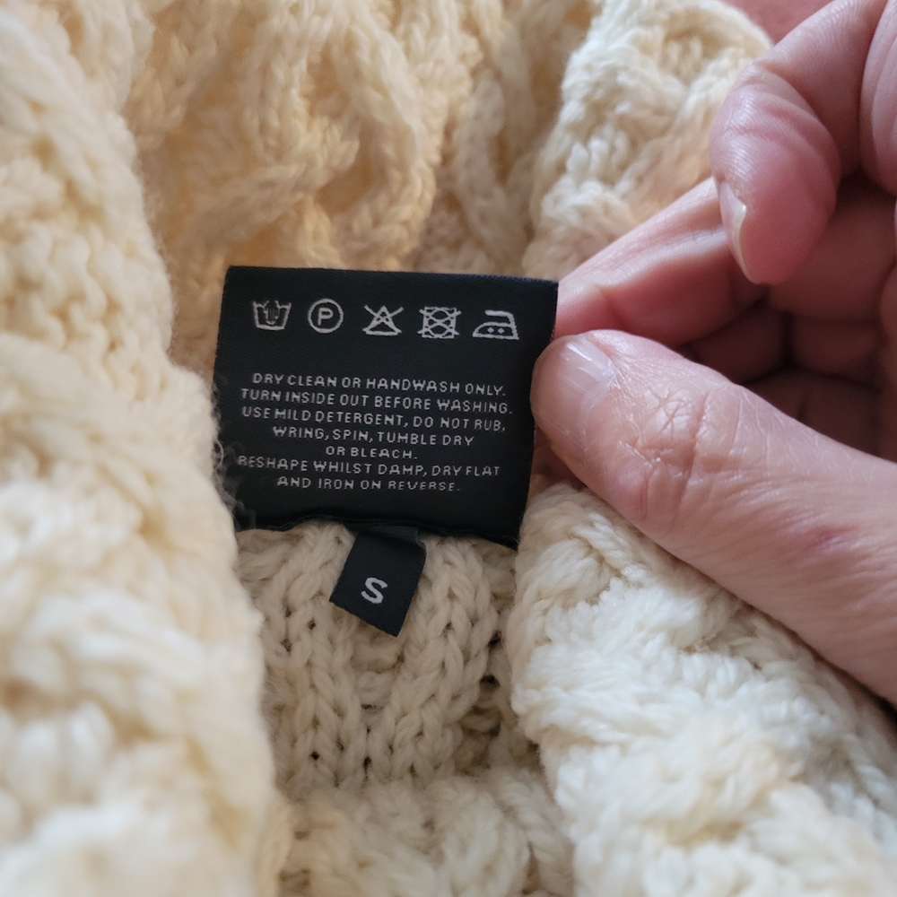 100% Wool ARAN Knit Sweater Dress